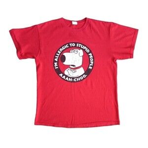Family Guy T-shirt Men Size Large Red Brian Griffin Graphic Short Sleeve